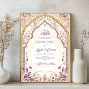 Islamisches Nikkah-Zertifikat Digitale Nikkah-Vertragsvorlage Muslimische Hochzeitsvorlage Islamischer NikahNama Islamische Hochzeitsbescheinigung Nikah-Geschenk