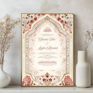Luxus Nikkah Zertifikat Digitale Nikkah Vertragsvorlage Muslim Hochzeit Zertifikat Vorlage Islamisch NikkahNama a3 Nikkah Geschenke a4