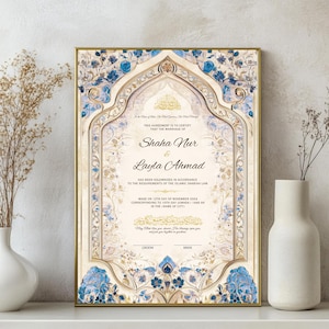 Bearbeitbare Nikkah-Zertifikatsvorlage Druckbare Nikkah-Verträge Digitales Nikah-Zertifikat Islamischer Ehevertrag NikkahNama Nikah-Zeichen a4