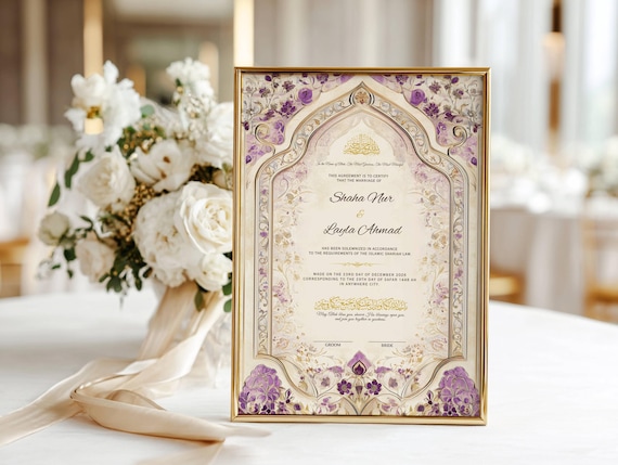 Luxury Nikkah Contract Digital Nikkah Certificate Template Islamic Wedding Certificate Template Islamic NikkahNama Nikkah Sign a4