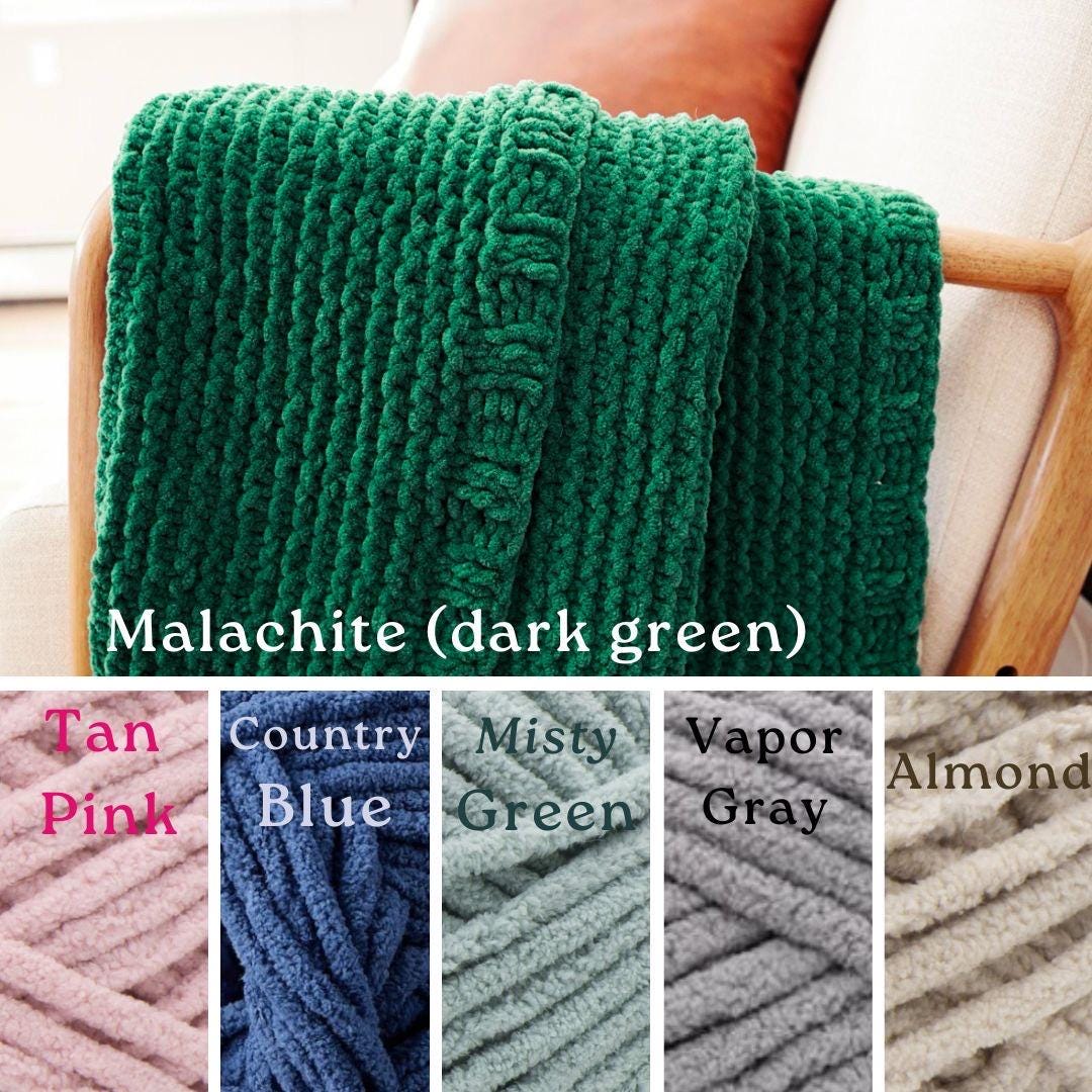 Custom Hand Knit Soft Chenille Baby Blanket - Color Blocks - Thumbnail 4