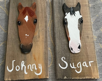 Painted flanks custom painted horse tack stall sign custom horse art decor