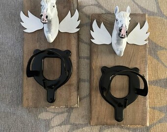 Painted flanks custom horse bridle holder memorial custom horse art