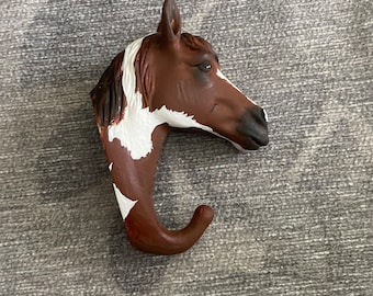 Painted flanks gorgeous custom horse head hook painted just like your horse