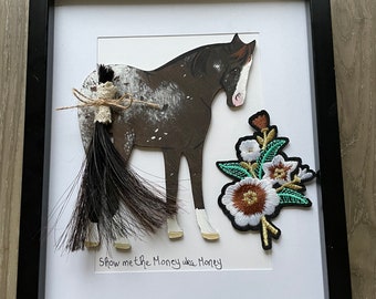 Painted flanks custom keepsake horse art frame memorial