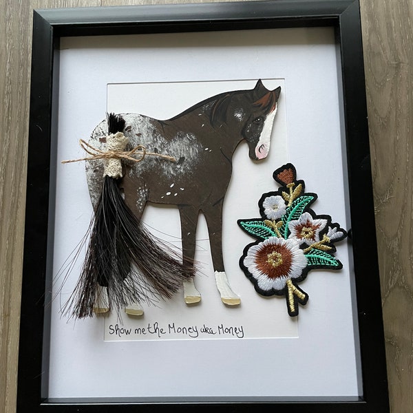 Painted flanks custom keepsake horse art frame memorial