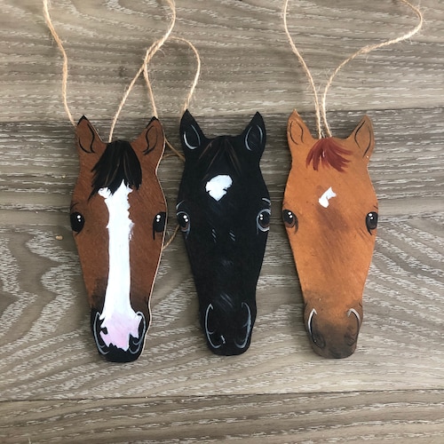 Flancs peints personnalisés ornement de portrait de cheval selfie souvenir cheval mémorial