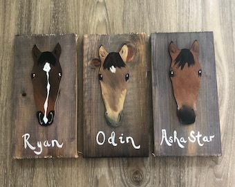 Painted flanks sweet and simple stall/tack marker/halter holder for the barn