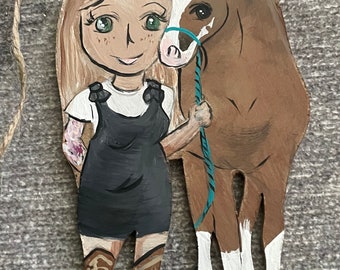 Painted flanks super cute custom horse abs owner ornament