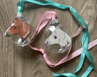 Painted flanks custom horse dog cat Christmas ornament bauble gift