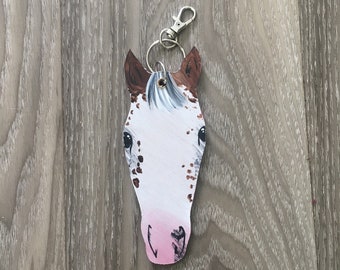 Painted flanks custom horse keychain art your horse painted