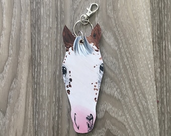 Painted flanks custom horse keychain art your horse painted