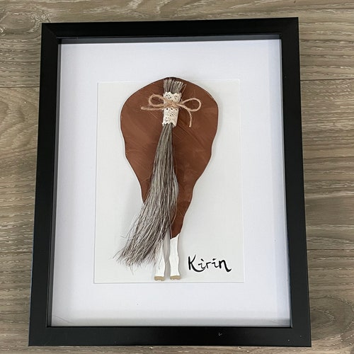 Painted flanks custom horse art horse memorial bum frame horse hair art