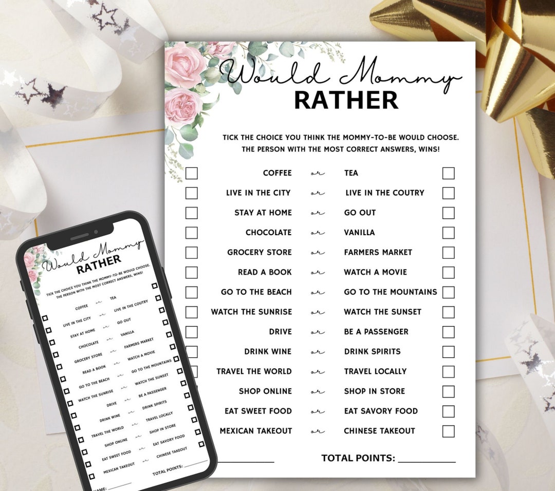 Gioco Baby Shower 'Would Mummy Rather' A Tema Safari – 20 Schede Giocatori, Prodotto Britannico