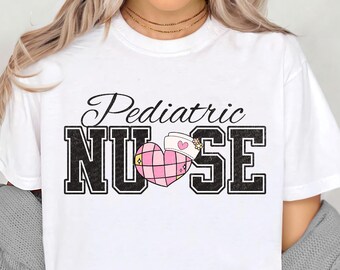 Pediatric Nurse Png, Retro Coquette Nursing PNG, Varsity Letters Png, PEDS Nurse Shirt Digital Png, Sublimation Digital Download, Trendy Png
