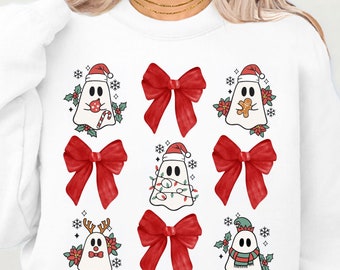 Cute Christmas Ghost Coquette Png, Merry Christmas Shirt Png, Christmas Lights Png, Happy New Year Png, Spooky Christmas Png, Digital File