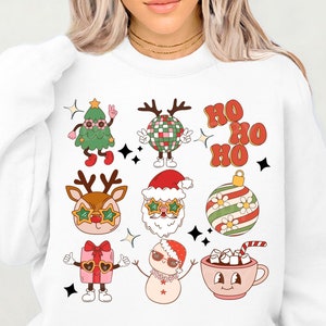 Retro Weihnachten PNG, Groovy Tshirt Png, Santa Disco Ball Png Clipart, trendige Png, Weihnachten Digital Download Kommerzielle Nutzung, Ho Ho Ho Png