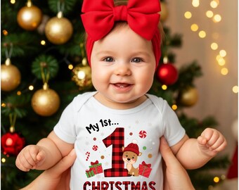 My First Christmas PNG, Baby Design, Digital Download, Kids Reindeer Christmas PNG, Baby Keepsake, 1st Xmas Design