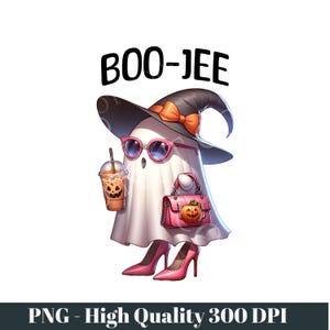 Boo-Jee Halloween Ghost Png, I Put the Boo In Bougie Clipart, Coffee Ghost PNG, Spooky Season Png Clipart, Cute Ghost Png, Halloween Mama