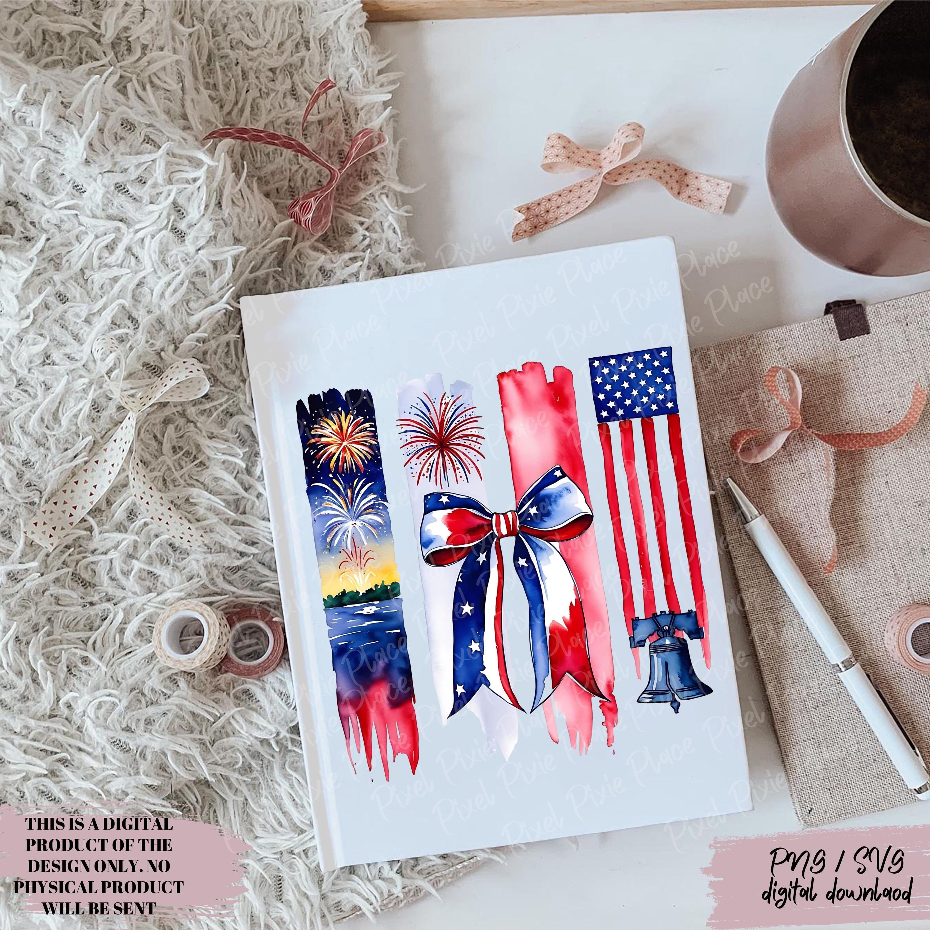 独立記念日のブラシストローク風コケット風アメリカ国旗 PNG SVG