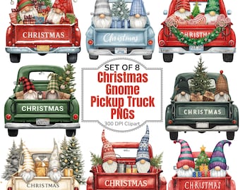 Christmas Gnome Png Bundle, Old American Pickup Truck, Christmas Png, Santa Gnome Png, Christmas Design, Cute Gnome png, Sublimation Design