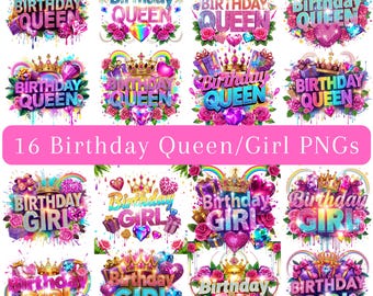Birthday Girl Png Bundle, Sublimation Design, Birthday Sublimation, Colorful Png, Leopard Png, T-Shirt Design, Png, DTF DTG Digital Download
