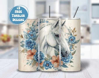 Pferde Tumbler Wrap, Sublimations-Design, 200z Skinny Tumble Wrap, Western Tumbler Wrap, Country Tumbler Wrap