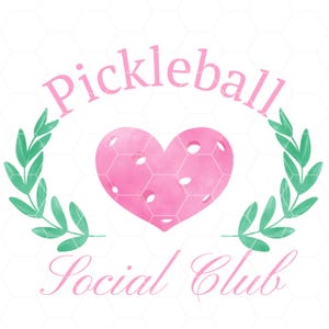 Pickleball Png Social Club Png, Preppy Coquette Png, Pickleball Spieler Png, Spieltag Png, trendiges Shirt Design, sofort Download
