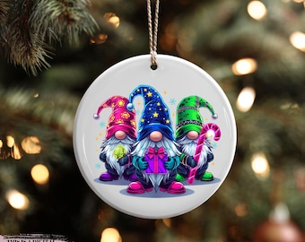 Neon Christmas Gnome Ornament Png, Gnomes Design, Christmas Png, Santa Gnome Png, Christmas Design, Family Gnomes Png, Sublimation Design