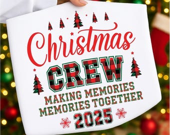 Christmas Crew PNG Plaid Family Christmas 2025 PNG Funny Matching Holiday Shirt Christmas Squad Pajamas Shirt Xmas Group Reunion Sublimation