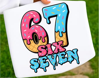 67 PNG, Meme Shirt, Six Seven Trend, Six Seven, Funny Viral Number PNG SVG, Retro Gen Z 6 7