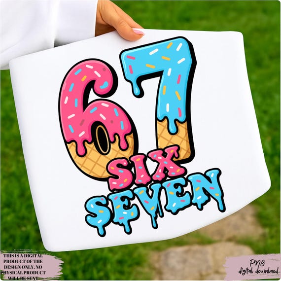 67 PNG, Meme Shirt, Six Seven Trend, Six Seven, Funny Viral Number PNG SVG, Retro Gen Z 6 7