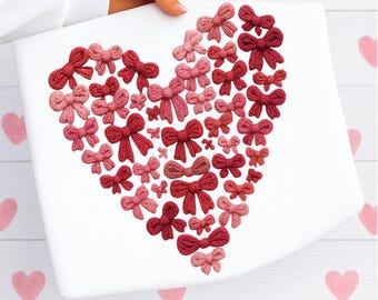 Coquette Valentine Day Heart Faux Crochet png, Faux Yarn PNG, Valentines day Png, valentine png, Sublimation Design Digital Download