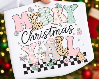 Buon Natale PNG, Natale retrò rosa PNG, Disegni per sublimazione di magliette natalizie, Natale PNG, Natale retrò, Natale vintage PNG