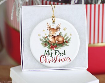 My First Christmas Ornament PNG, Baby Design, Digital Download, Kids Reindeer Christmas PNG, Baby Keepsake, 1st Xmas Design
