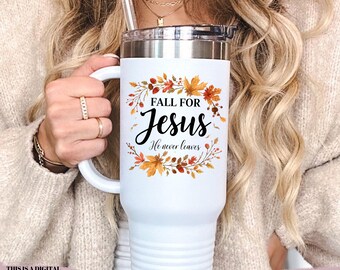 Fall For Jesus PNG, Fall Coquette Christian Sublimation Design, Follow Jesus, Thanksgiving Pumpkin, Cute Thankful, Rustic Fall, Tumbler