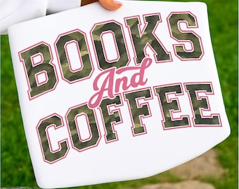 Diseño de camuflaje de libros y café (descarga digital)