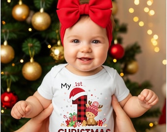 My First Christmas PNG, Baby Design, Digital Download, Kids Reindeer Christmas PNG, Baby Keepsake, 1st Xmas Design