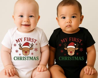 My First Christmas PNG, Baby Design, Digital Download, Kids Reindeer Christmas PNG, Baby Keepsake, 1st Xmas Design