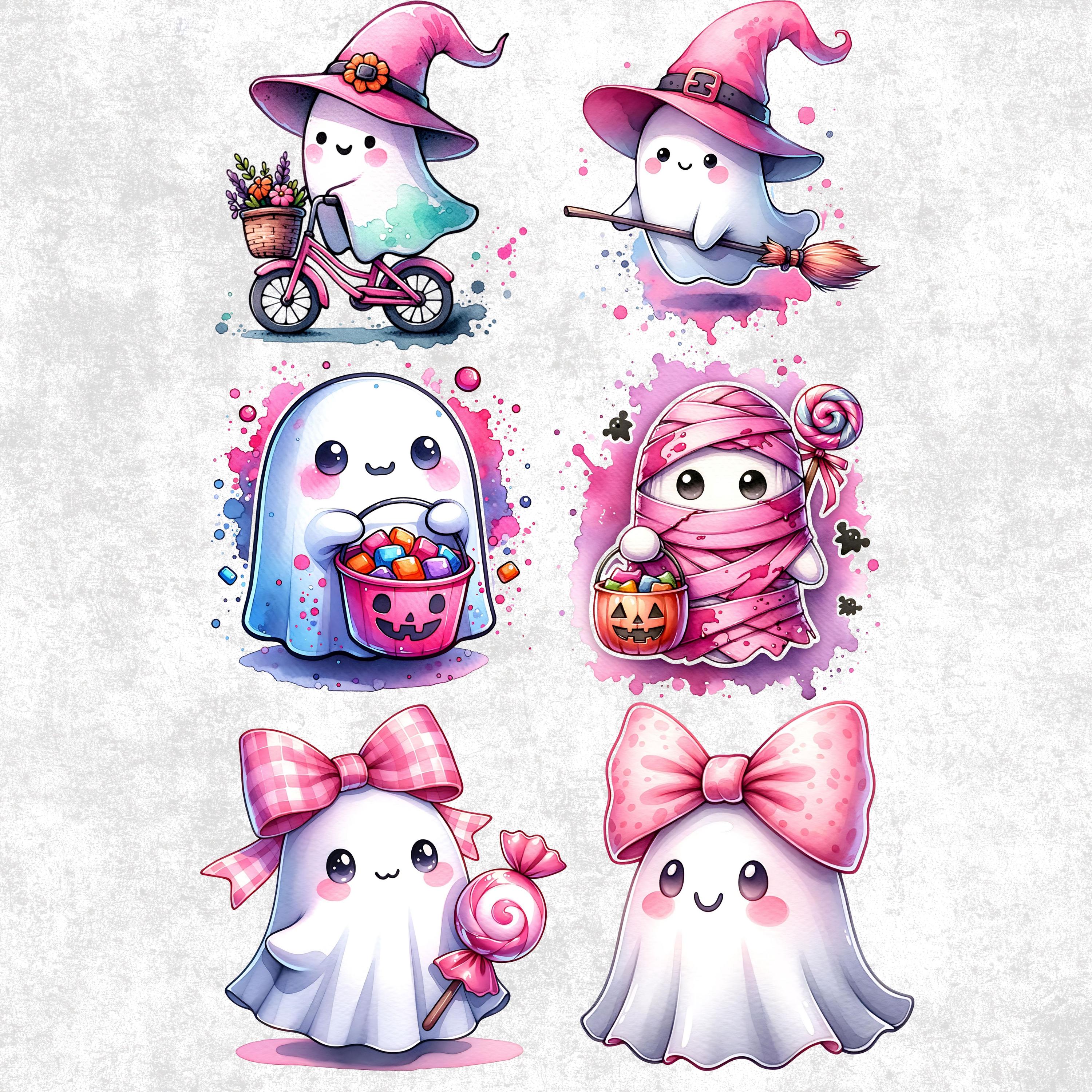 20 PNG Trick or Treat Bag Clipart Bundle, Halloween Ghost PNG, Cute ...