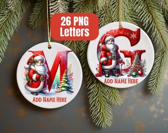Christmas Alphabet PNG, Christmas Letters Clipart, Ornament PNG, Kids Christmas, Santa PNG, Christmas Sublimation Letters, Christmas Font
