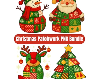 Patchwork Snowman Png, Retro Funny Christmas Png, Merry Christmas Png, Trendy Christmas Patchwork Png, Xmas Holiday Png, Christmas Bundle