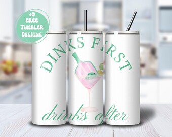 20 Unzen Skinny Tumbler Wrap Sublimationsdesign PNG, trendige Pickleball Tumbler Wrap, Pickleball Liebhabergeschenk, PNG Digital Download, kommerzielle Nutzung