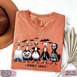 Spooky Goose PNG, Funny Halloween Goose Png, Goose in Halloween Costumes Sublimation Design, Cute Horror Png, Spooky Goosy Digital Download