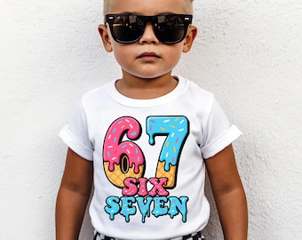 67 PNG, Camiseta Meme, Tendência Seis Sete, Seis Sete, Número Viral Engraçado PNG SVG, Retrô Geração Z 6 7