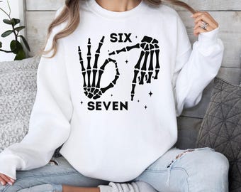 67 PNG, Meme Shirt, Six Seven Trend, Skeleton Six Seven, Funny Viral Number PNG SVG, Retro Gen Z 6 7