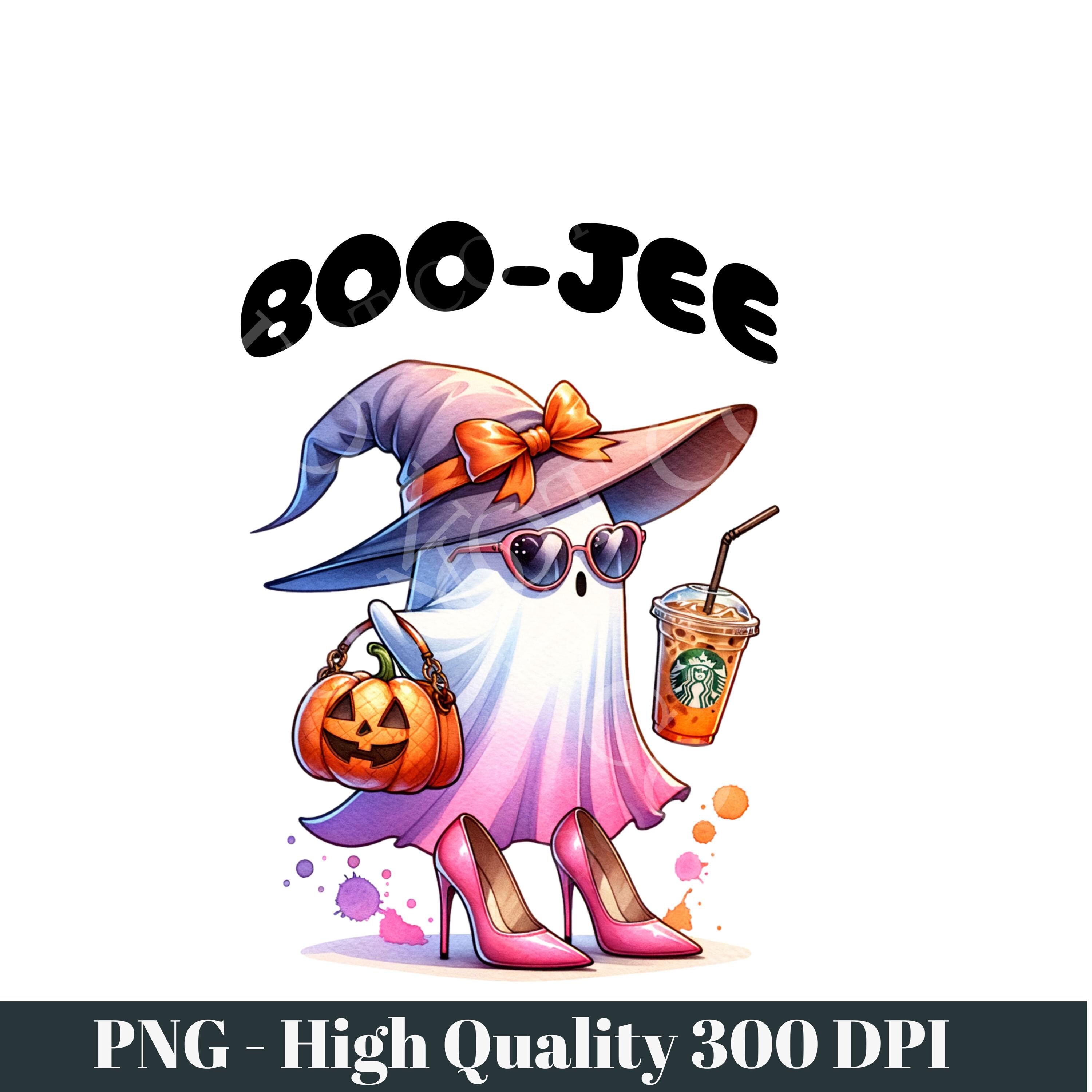 Boojee Ghost PNG, Halloween Boujee PNG, Cute Coffee Ghost Clipart, Halloween Mama PNG, Ghost Sublimation Design, Girly png, Digital Download