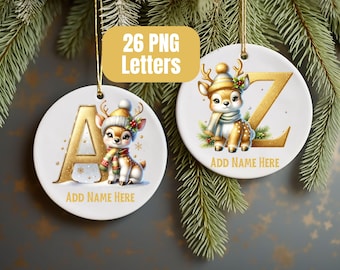 Christmas Alphabet PNG, Christmas Letters Clipart, Ornament PNG, Kids Christmas, Reindeer PNG, Christmas Sublimation Letters, Christmas Font