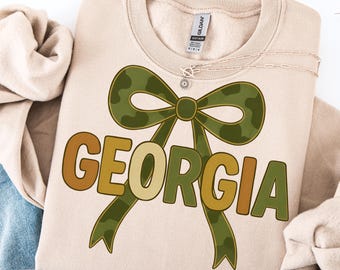 Lazo de coqueta Georgia PNG GA PNG Camisetas de moda de Georgia Estado de Georgia PNG Camuflaje de Georgia Sublimación de camuflaje Día del juego Fútbol de Georgia PNG