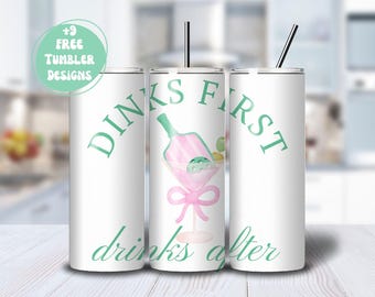 20 Unzen Skinny Tumbler Wrap Sublimationsdesign PNG, trendige Pickleball Tumbler Wrap, Pickleball Liebhabergeschenk, PNG Digital Download, kommerzielle Nutzung